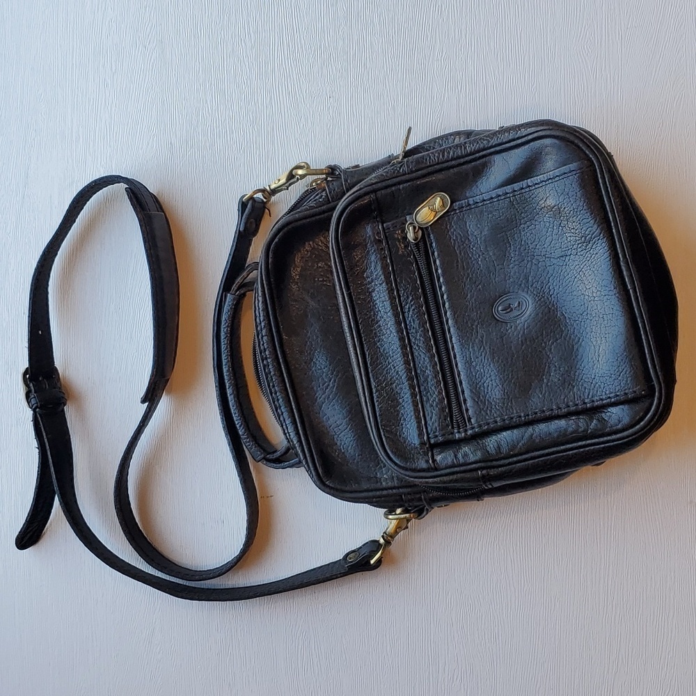 Black Leather Crossbody Bag